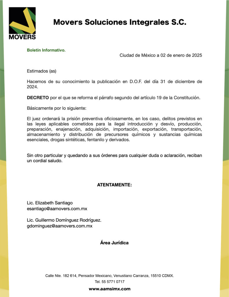 Reforma constitucional sobre prisión preventiva y fentanilo