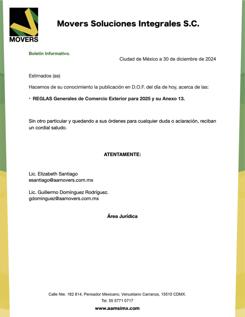 Reglas Generales de Comercio Exterior 2025