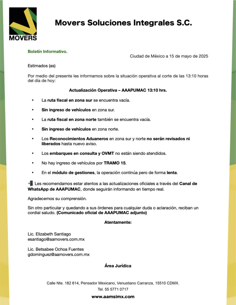 ‎BOLETIN 15:05:2025 AAAPUMAC