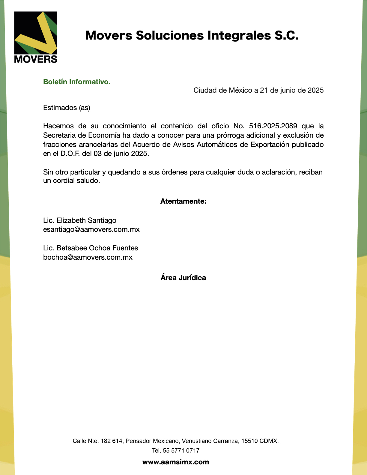 Prorroga y Exclusiones en Avisos Automáticos de Exportación