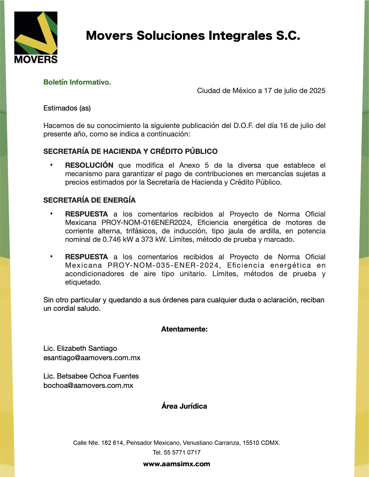 Actualizaciones Clave: Anexo 5 SHCP + Respuestas a NOMs Energéticas