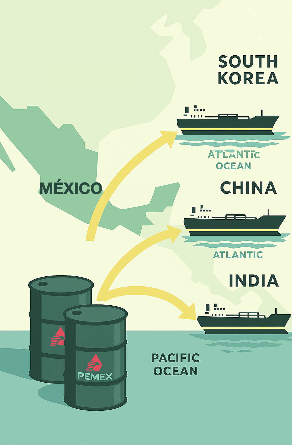 Pemex exportaciones 2025