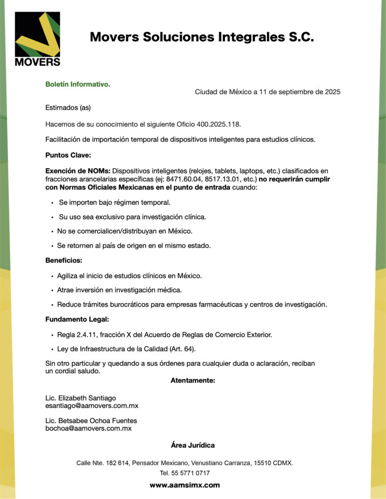 Exención de NOMs para Dispositivos Inteligentes