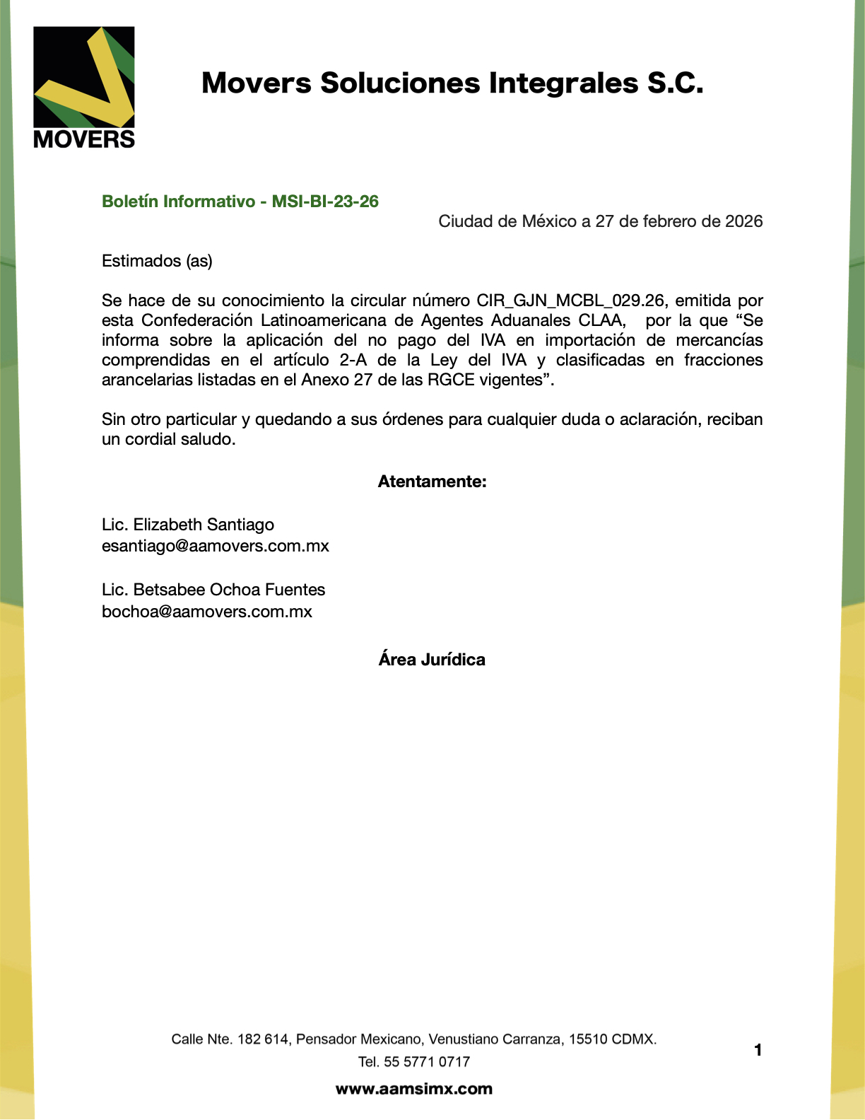 no pago IVA importación Anexo 27 requisitos