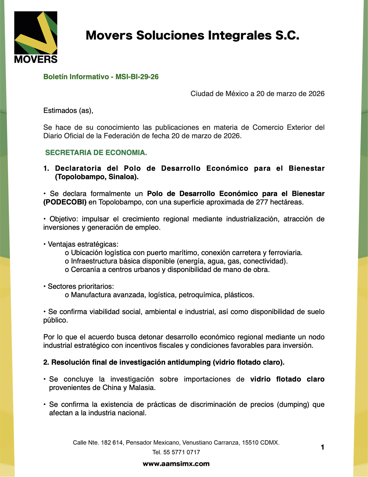 cuotas antidumping vidrio flotado China Malasia 2026