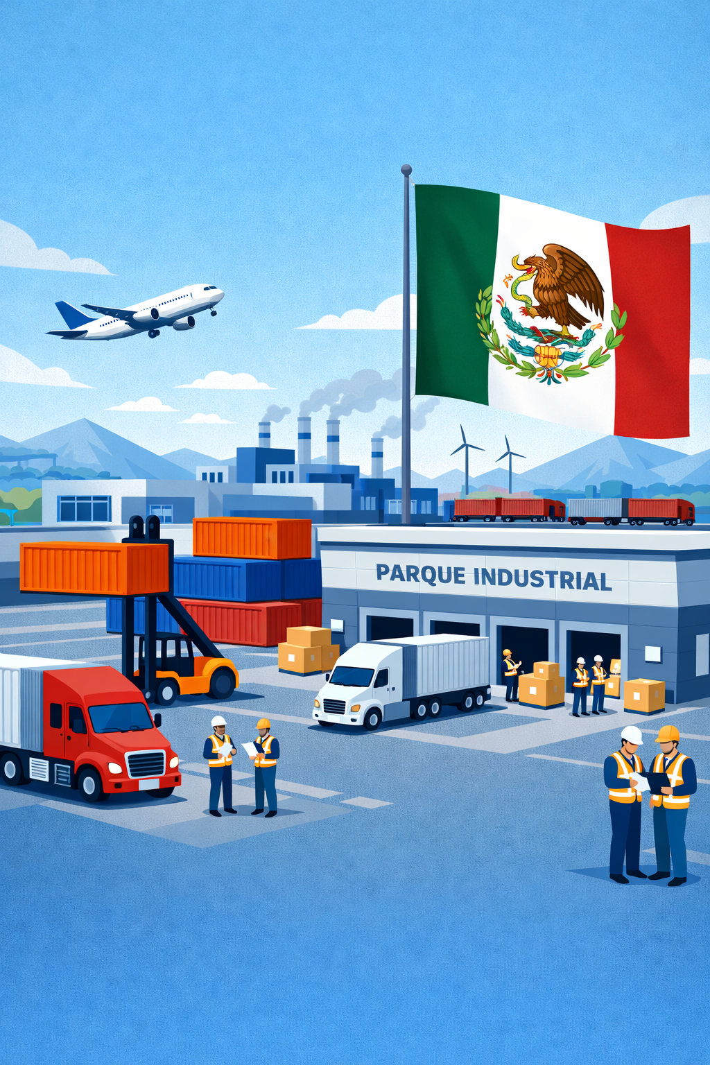 nearshoring en México y operaciones logísticas en parque industrial