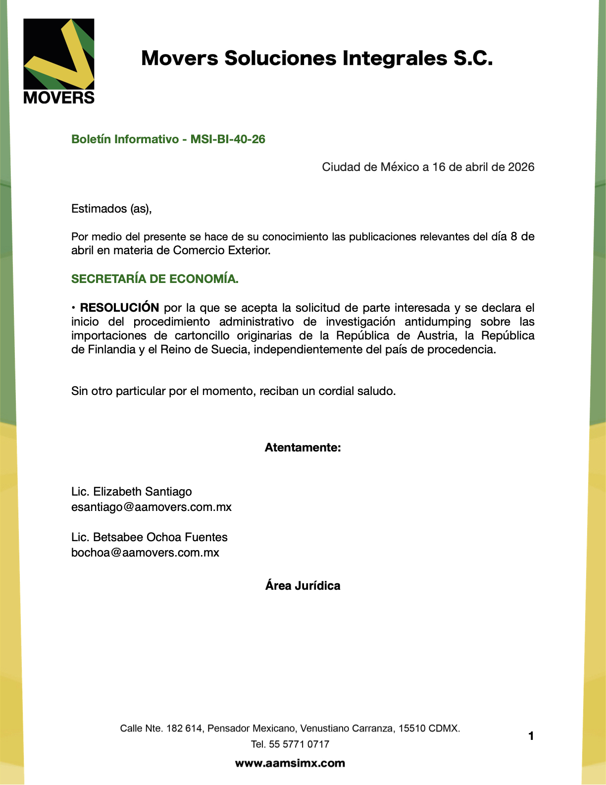 investigación antidumping cartoncillo Austria Finlandia Suecia 2026