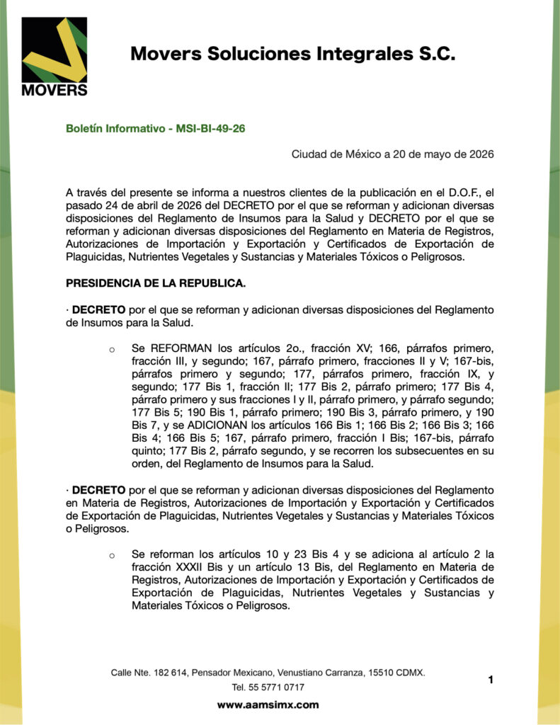 reforma reglamento insumos para la salud 2026