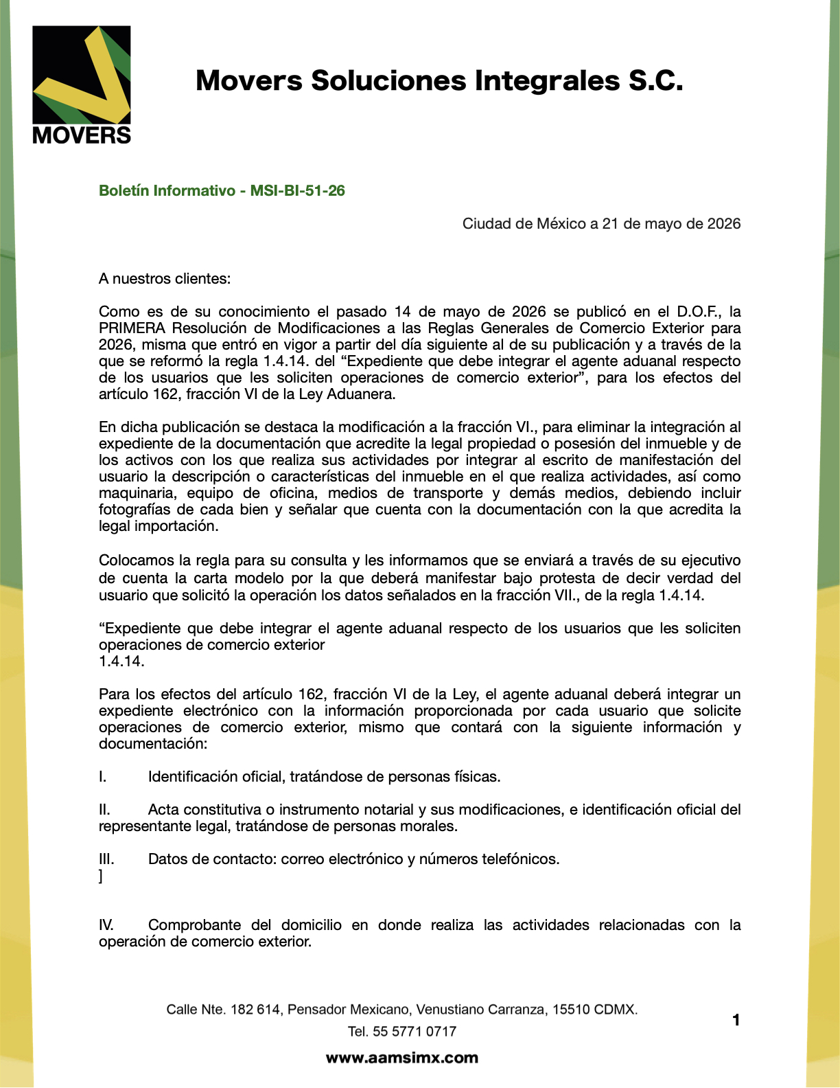regla 1.4.14 RGCE 2026 modificaciones