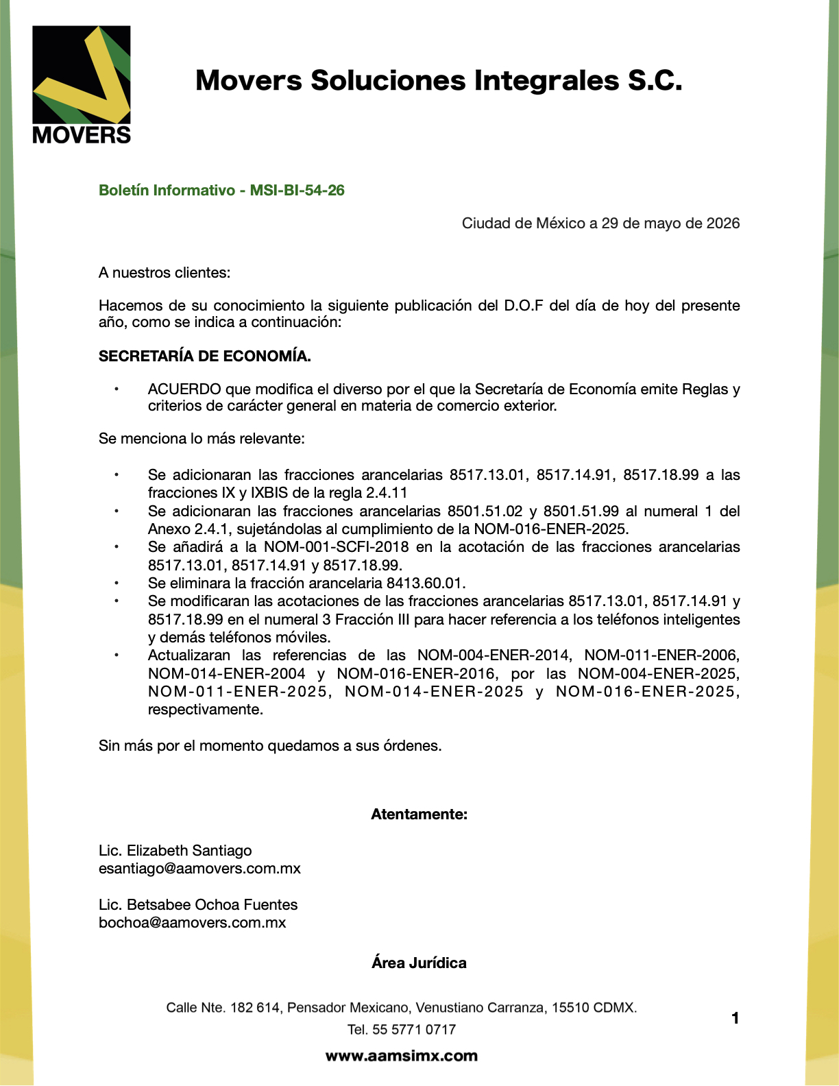 modificaciones reglas comercio exterior SE 29 mayo 2026
