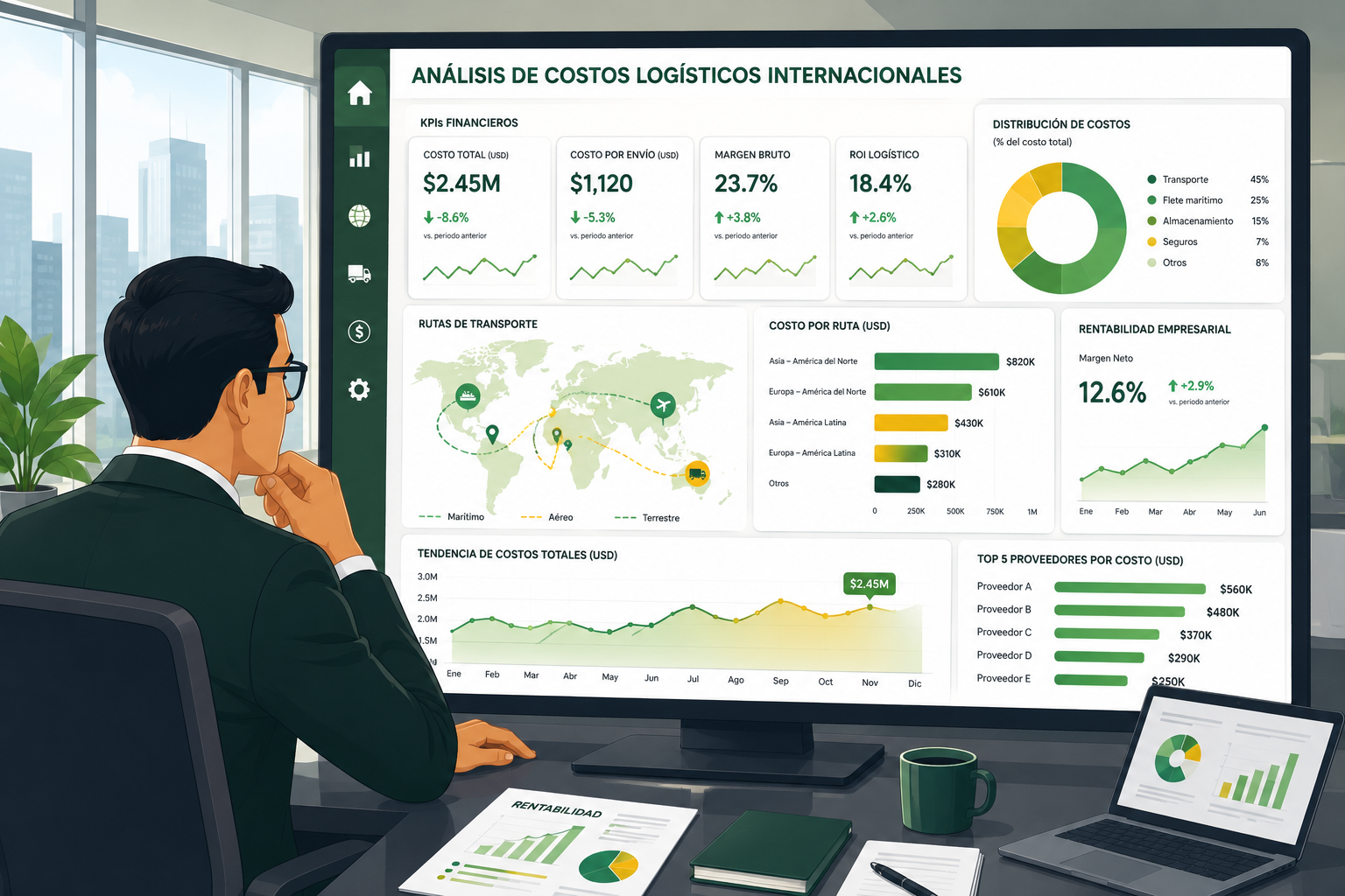Análisis Cost-to-Serve y rentabilidad logística en comercio exterior