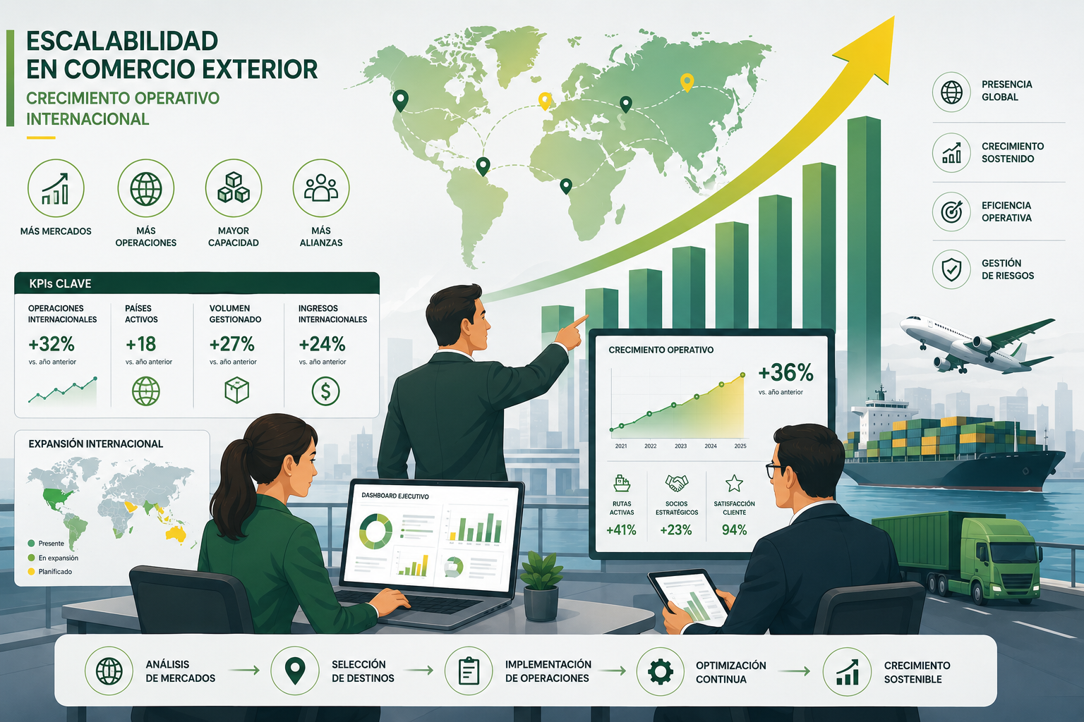 Escalabilidad en comercio exterior y crecimiento operativo internacional