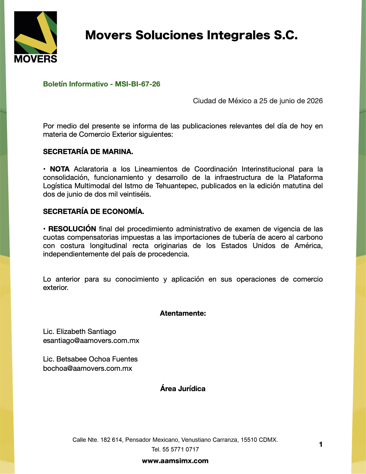 examen vigencia cuota tubería acero Estados Unidos 2026