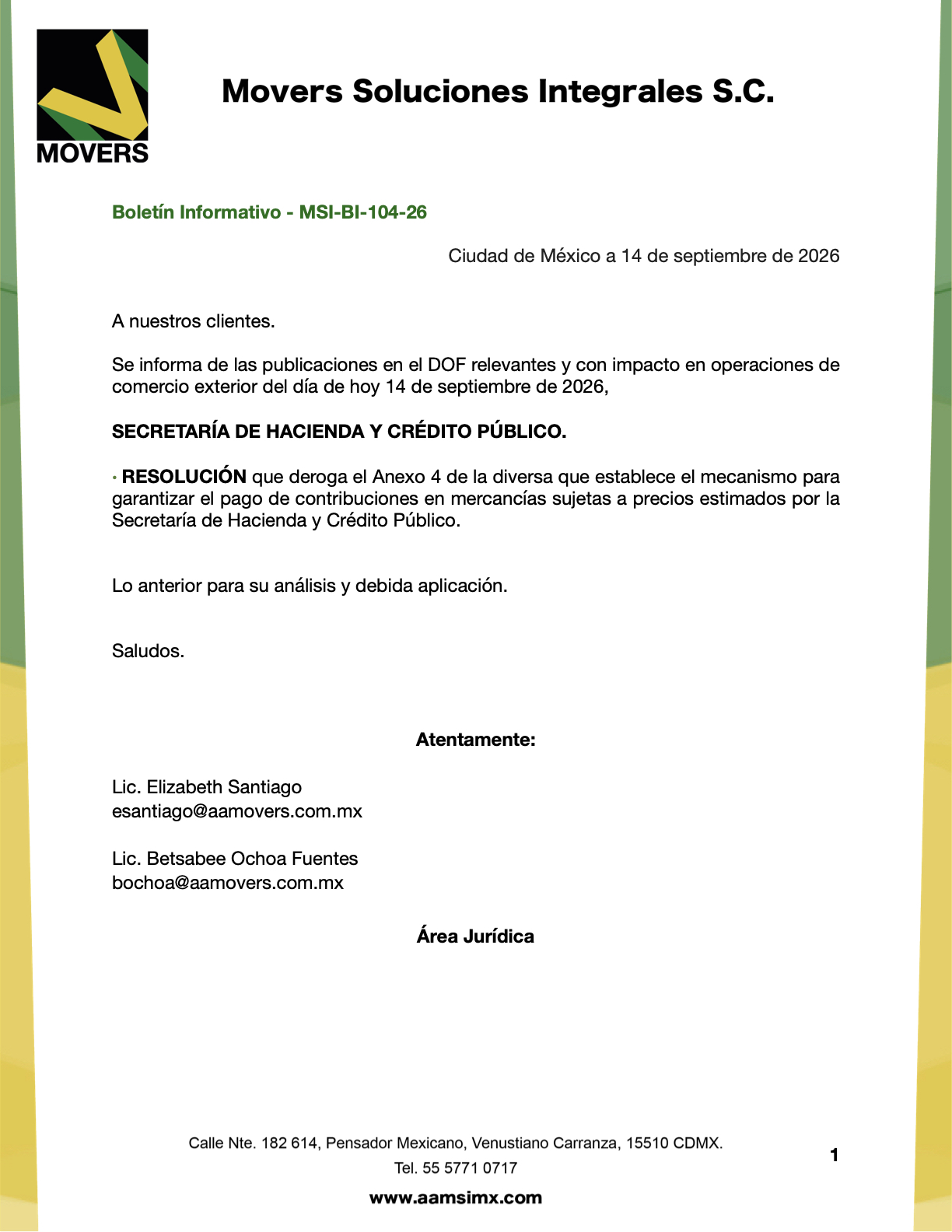 Derogan Anexo 4 de precios estimados | SHCP 2026