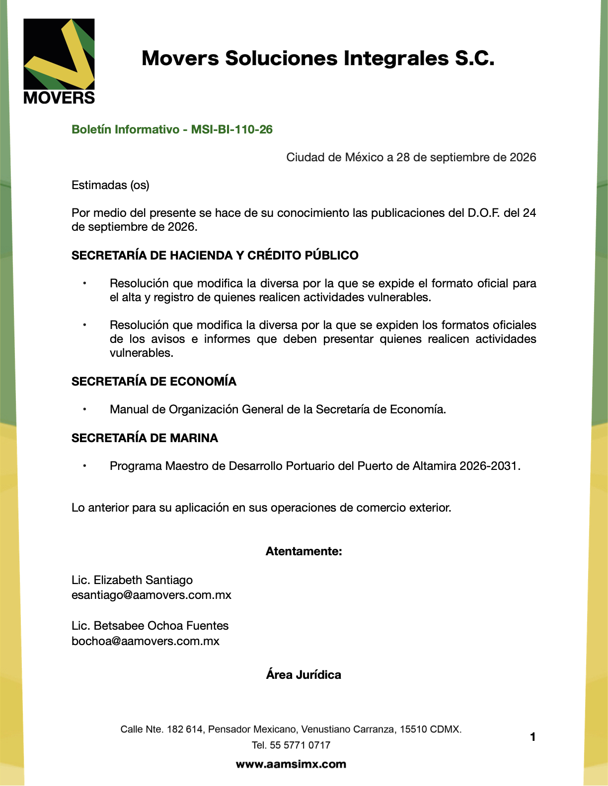 Manual SE y Altamira 2026 | DOF 24 septiembre