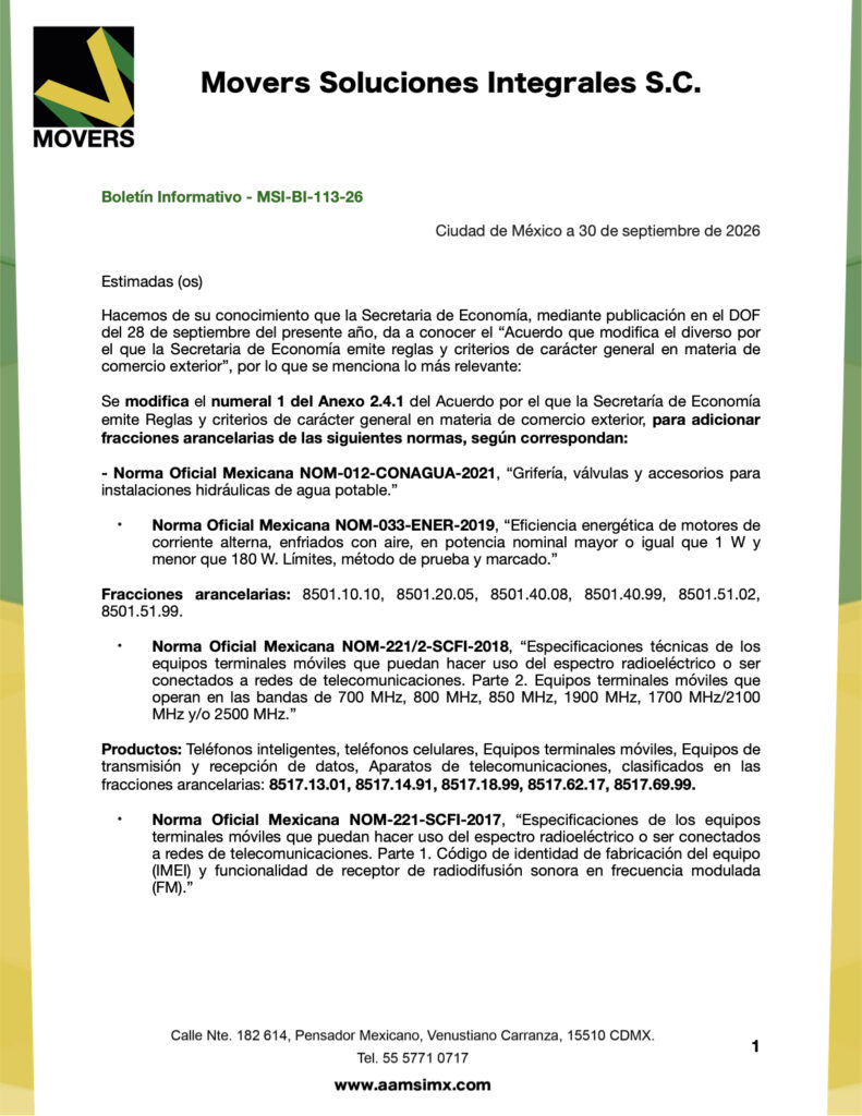 Modifican Anexo 2.4.1 de Comercio Exterior | SE