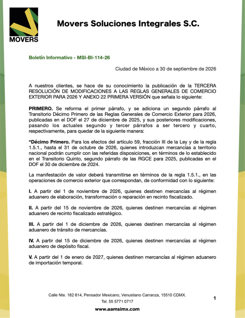 3a Resolución RGCE 2026: Manifestación de Valor